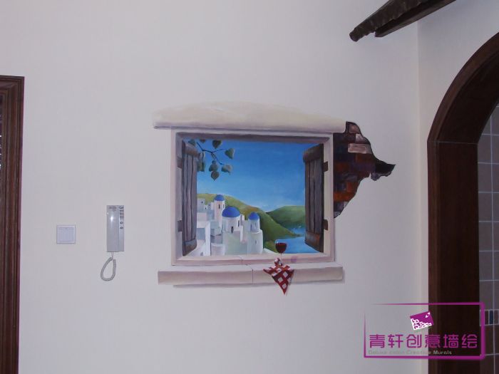 長(zhǎng)沙泰禹家園 黎姐 餐廳和過(guò)道墻繪