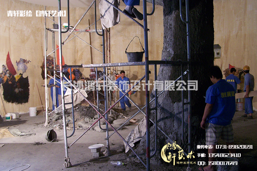 紀(jì)念館壁畫現(xiàn)場(chǎng)施工圖
