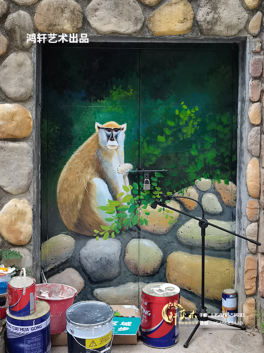 猴子油畫